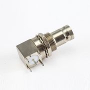 BNC连接器插孔弯式面板安装前锁穿墙PCB插孔75ohm